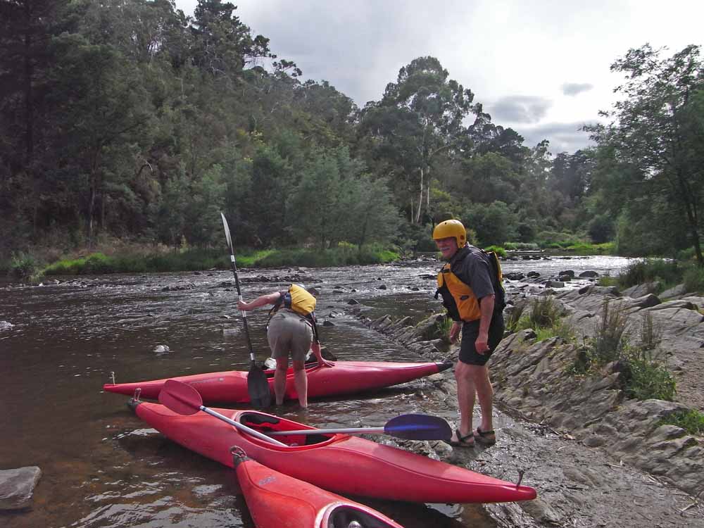 Joan and Brian choose single kayaks