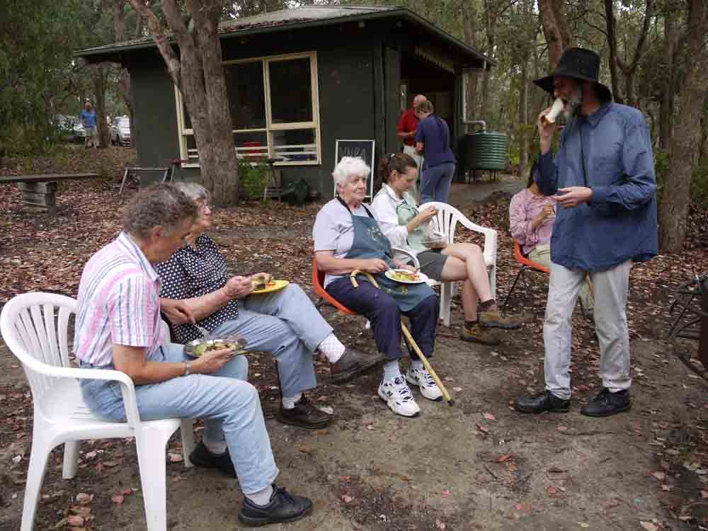 All enjoy BBQ after canoe trip