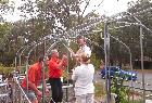 Jason, Lee, Artur and Peta erect propagation house