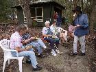 All enjoy BBQ after canoe trip