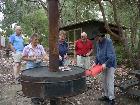 All enjoy BBQ after canoe trip